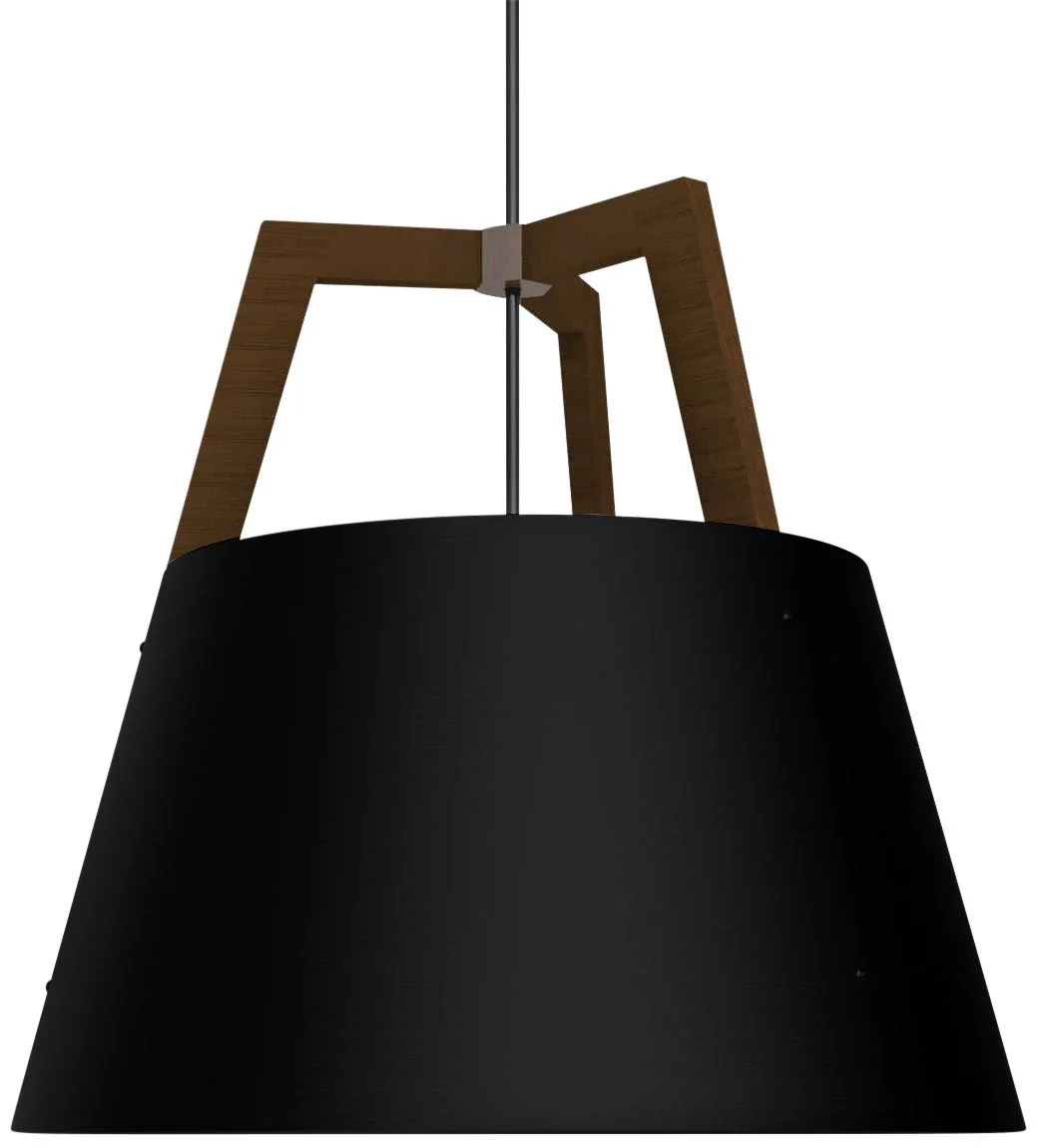 Cerno Imber 24"W Walnut with Matte Black LED Pendant Light - Image 2