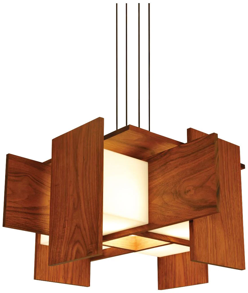 Cerno Muto 32" Wide Oiled Walnut LED Pendant Light - Image 2
