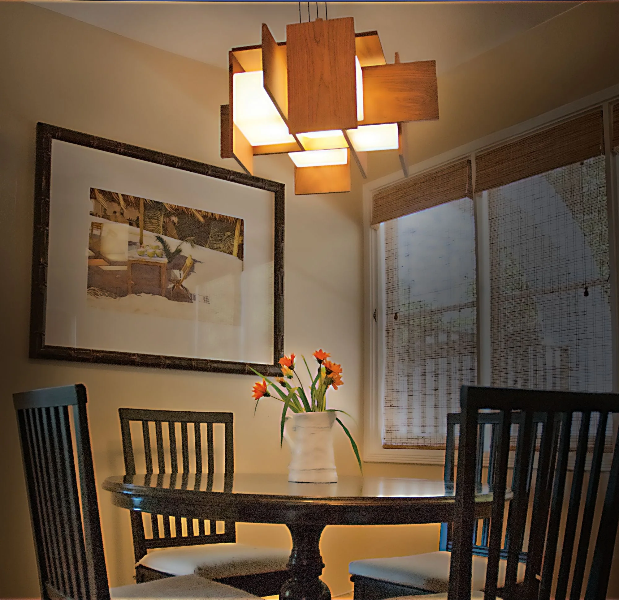 Cerno Muto 32" Wide Oiled Walnut LED Pendant Light - Image 3
