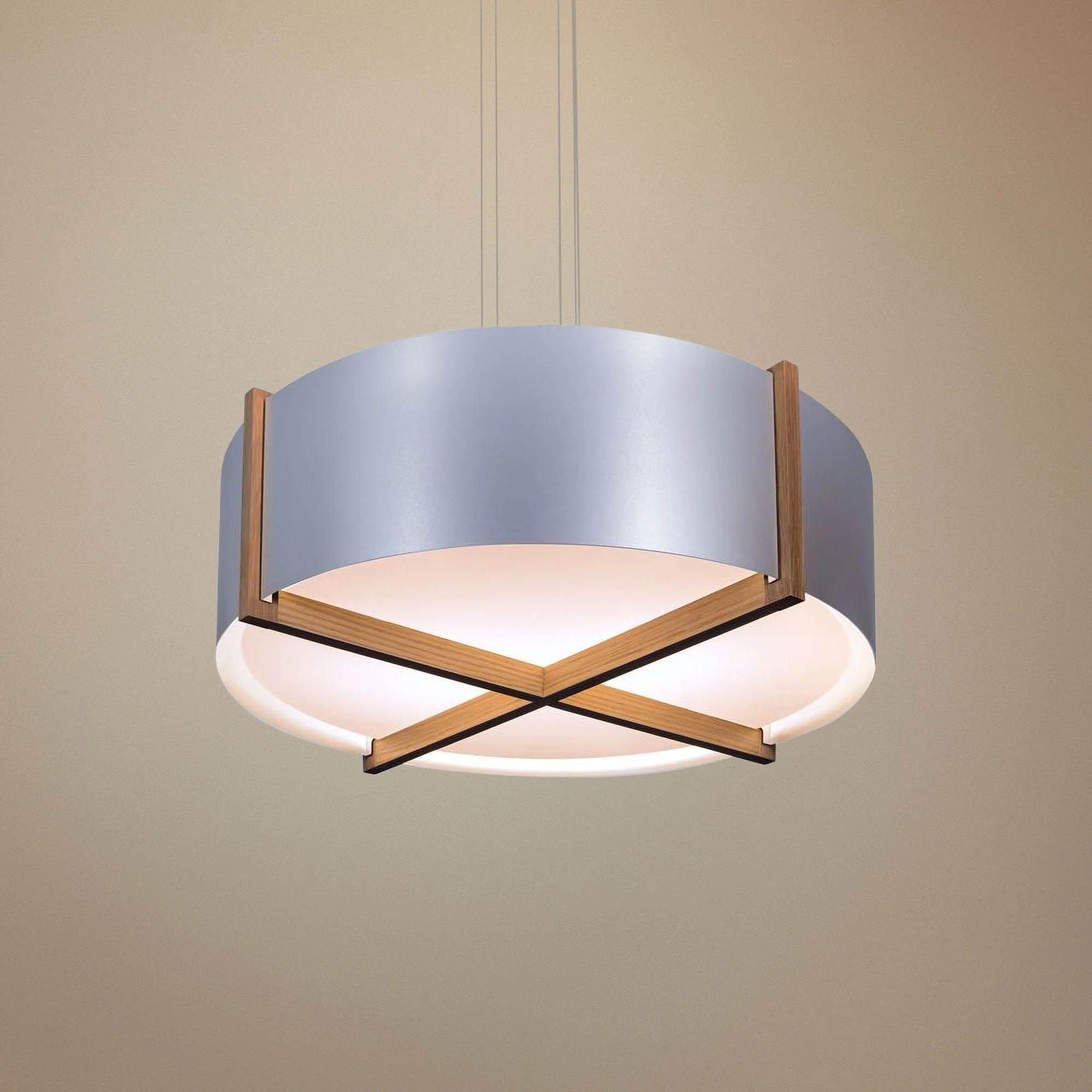 Cerno Plura 36" Wide Brushed Aluminum LED Pendant Light - Image 1