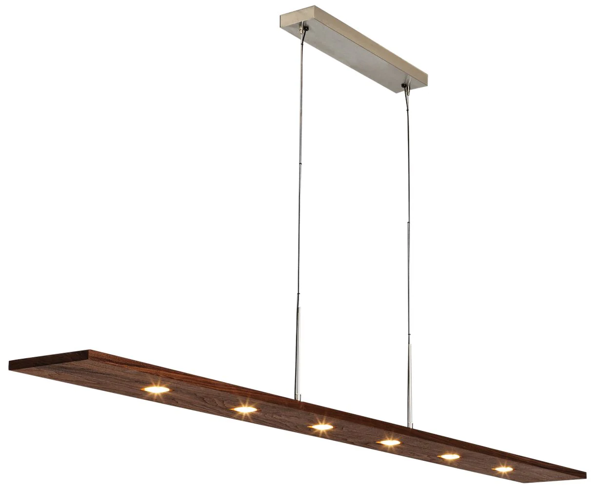 Cerno Vix 82 82" Wide Walnut Wood Kitchen Island Light Pendant - Image 2
