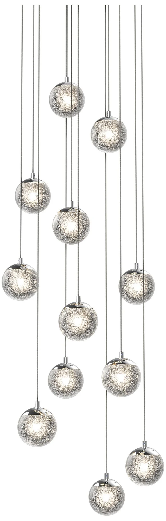 Champagne Bubbles 12-Light Round LED Pendant - Image 1