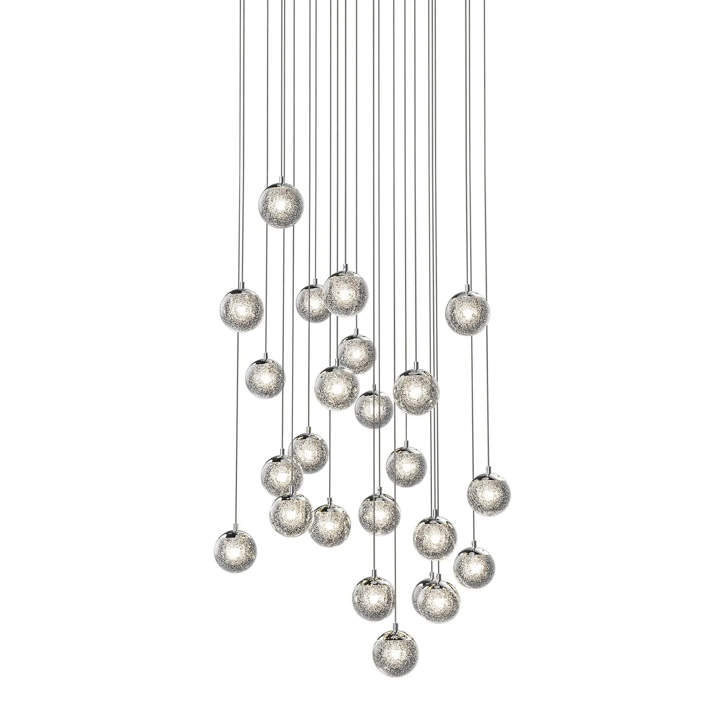 Champagne Bubbles 27 1/4"W Chrome LED Multi Light Pendant - Image 1