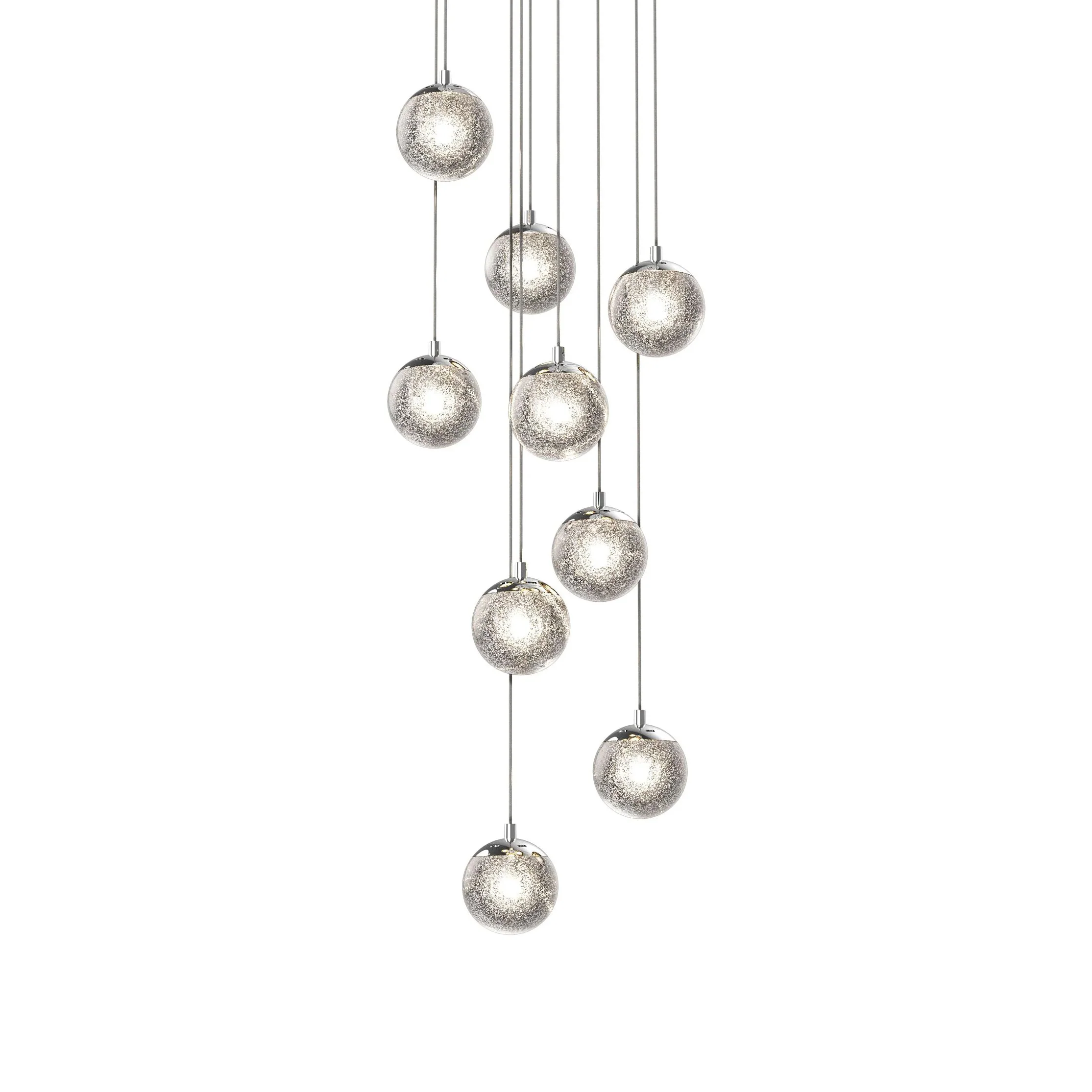 Champagne Bubbles 9-Light Round LED Pendant - Image 1