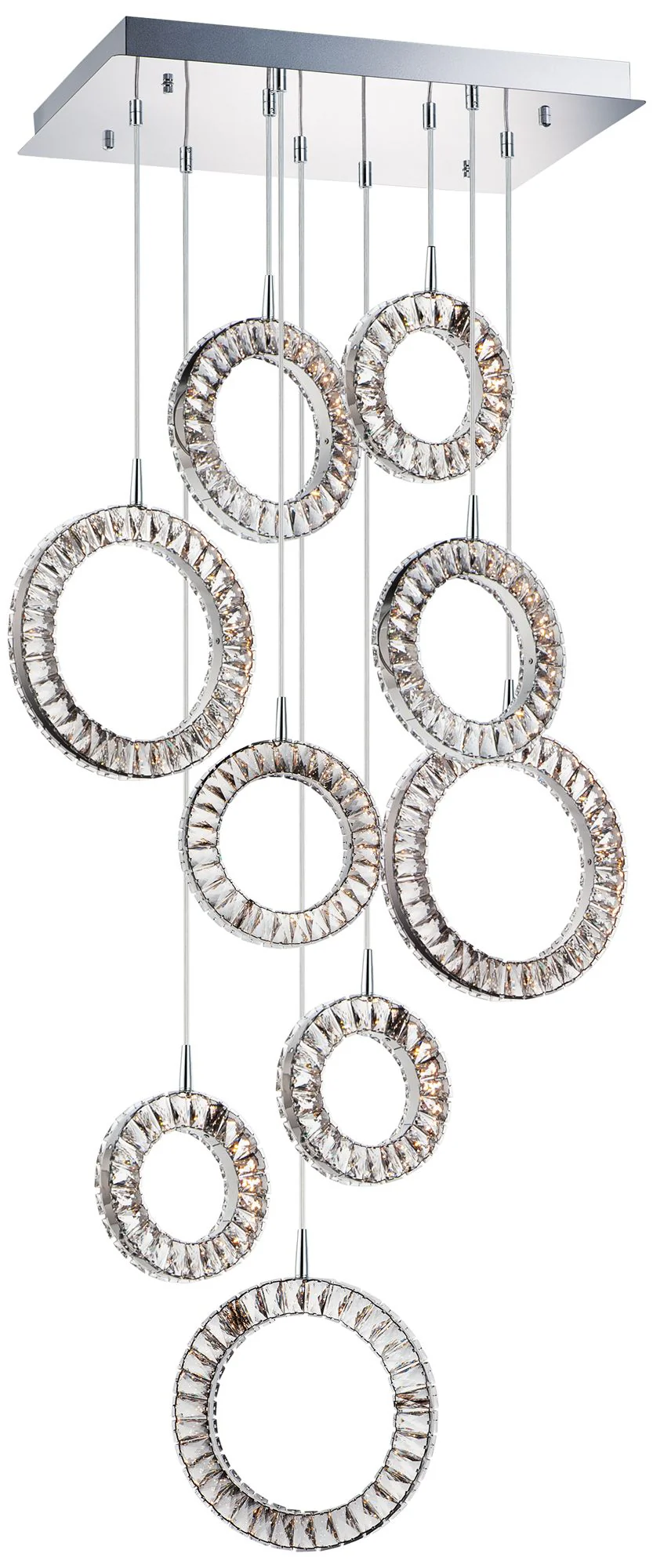 Charm 30 1/4"W Polished Chrome Crystal 9-Light LED Pendant - Image 1