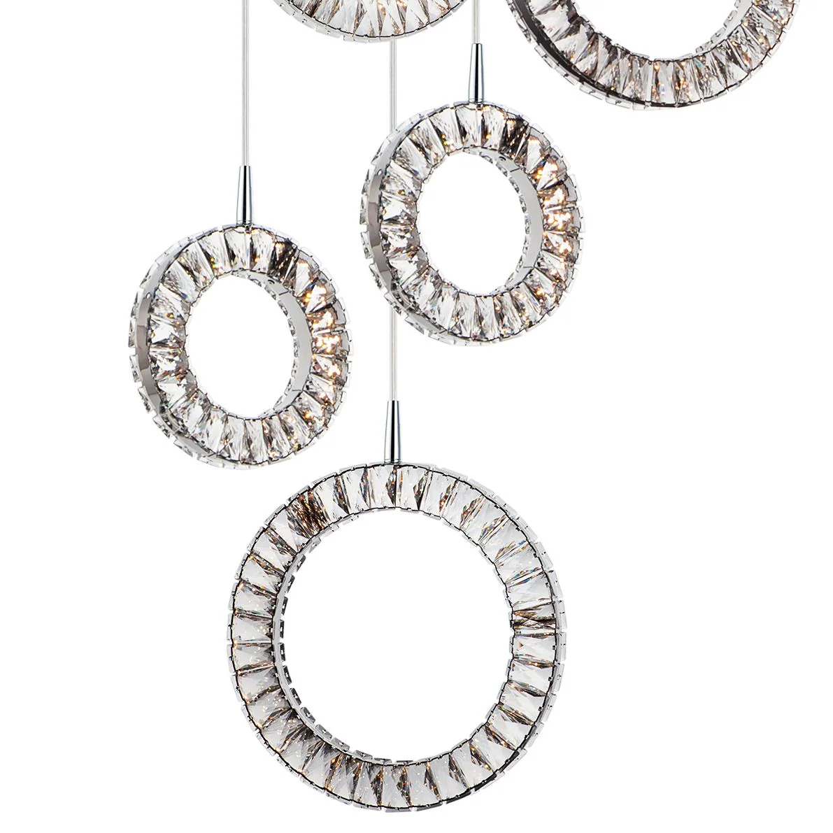 Charm 30 1/4"W Polished Chrome Crystal 9-Light LED Pendant - Image 2