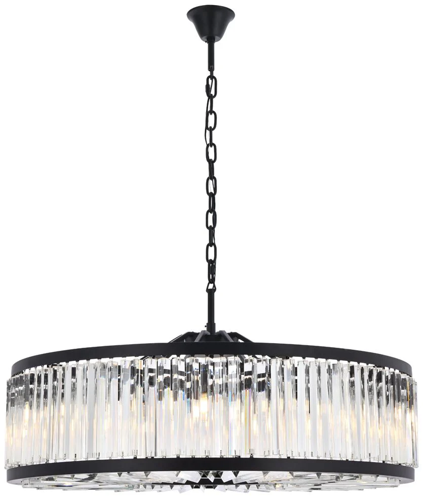 Chelsea 10 Light Matte Black Chandelier Clear - Image 1