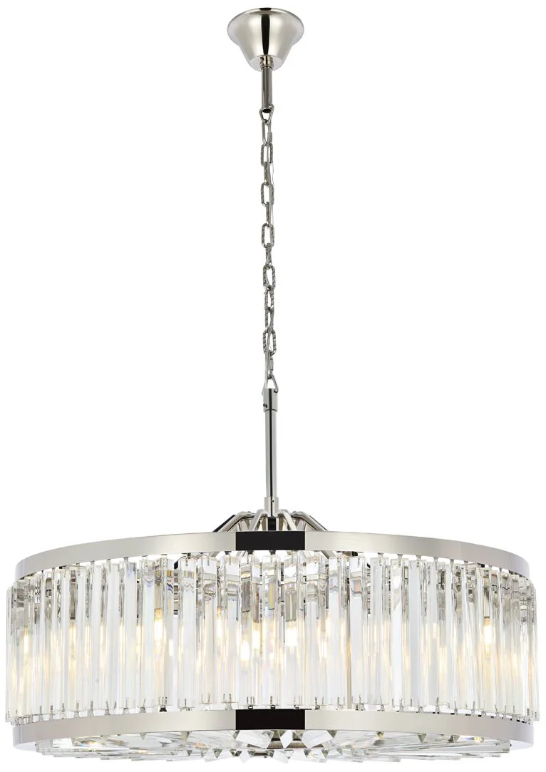 Chelsea 10 Light Polished Nickel Chandelier Clear - Image 1