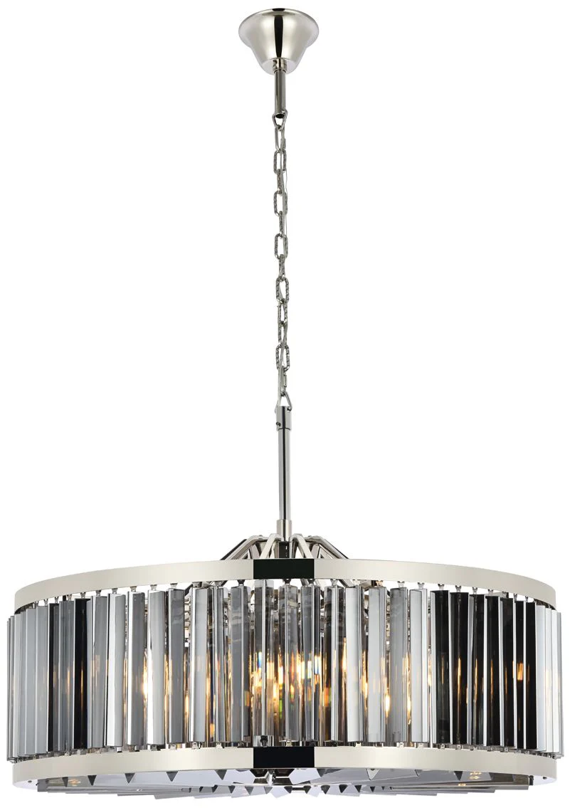 Chelsea 10 Light Polished Nickel Chandelier Silver Shade (Grey) - Image 1