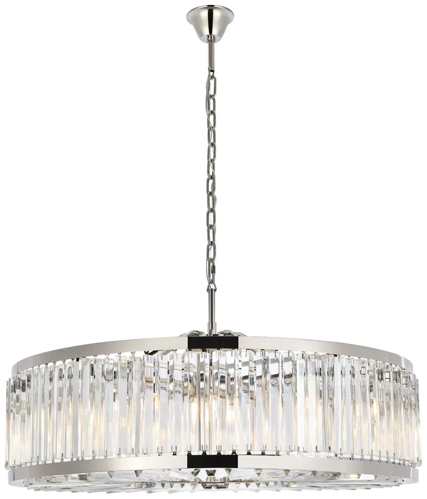 Chelsea 10Lt Polished Nickel Chandelier Clear - Image 1