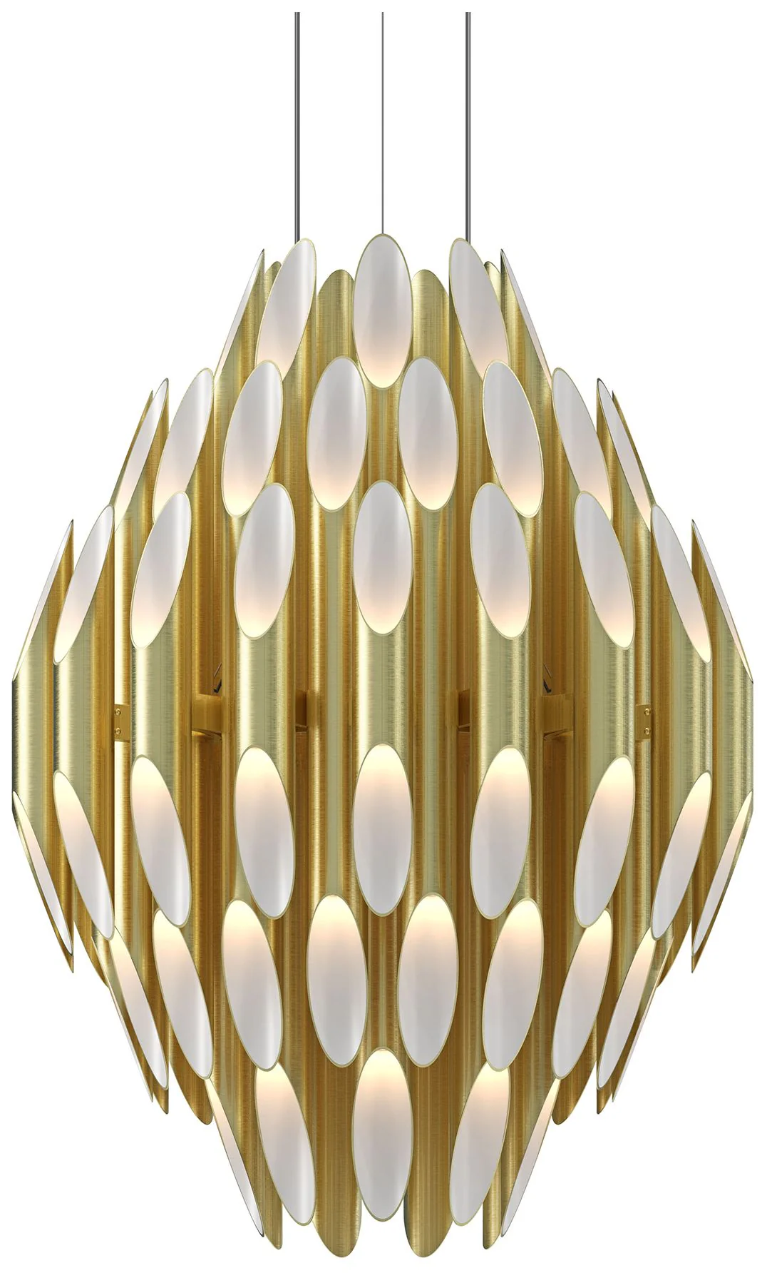 Chimes 24.25" Wide 3 Tier Satin Brass Pendant - Image 1