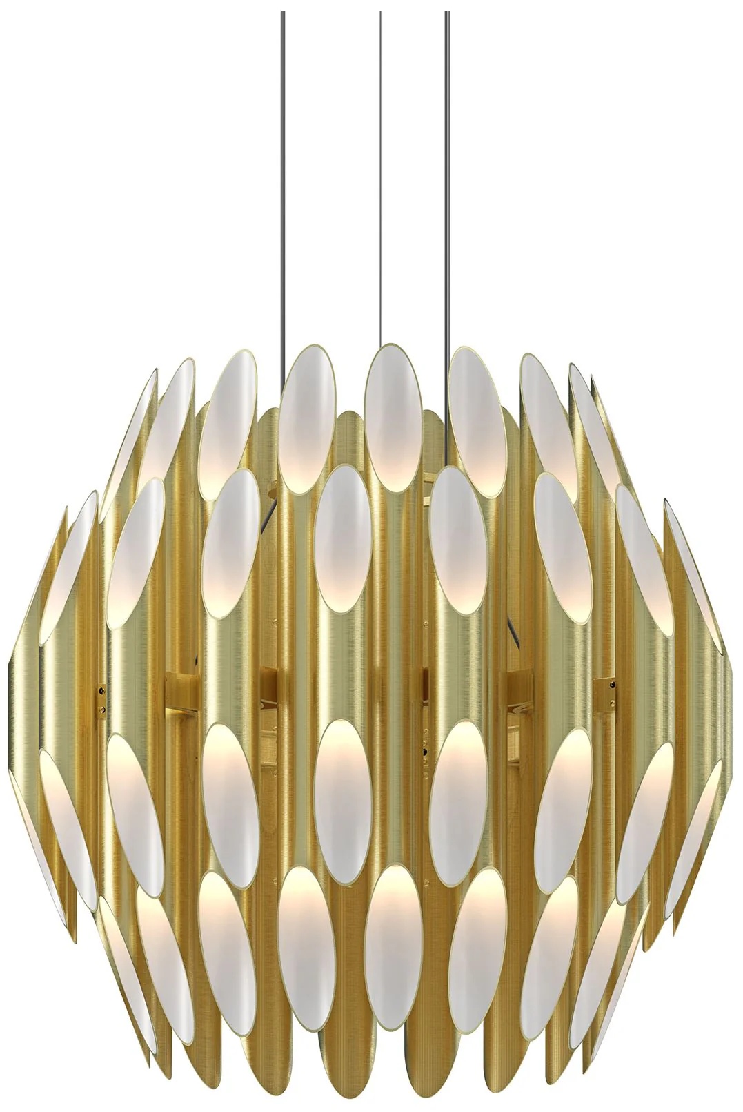 Chimes 24.5" Wide 2 Tier Satin Brass Pendant - Image 1