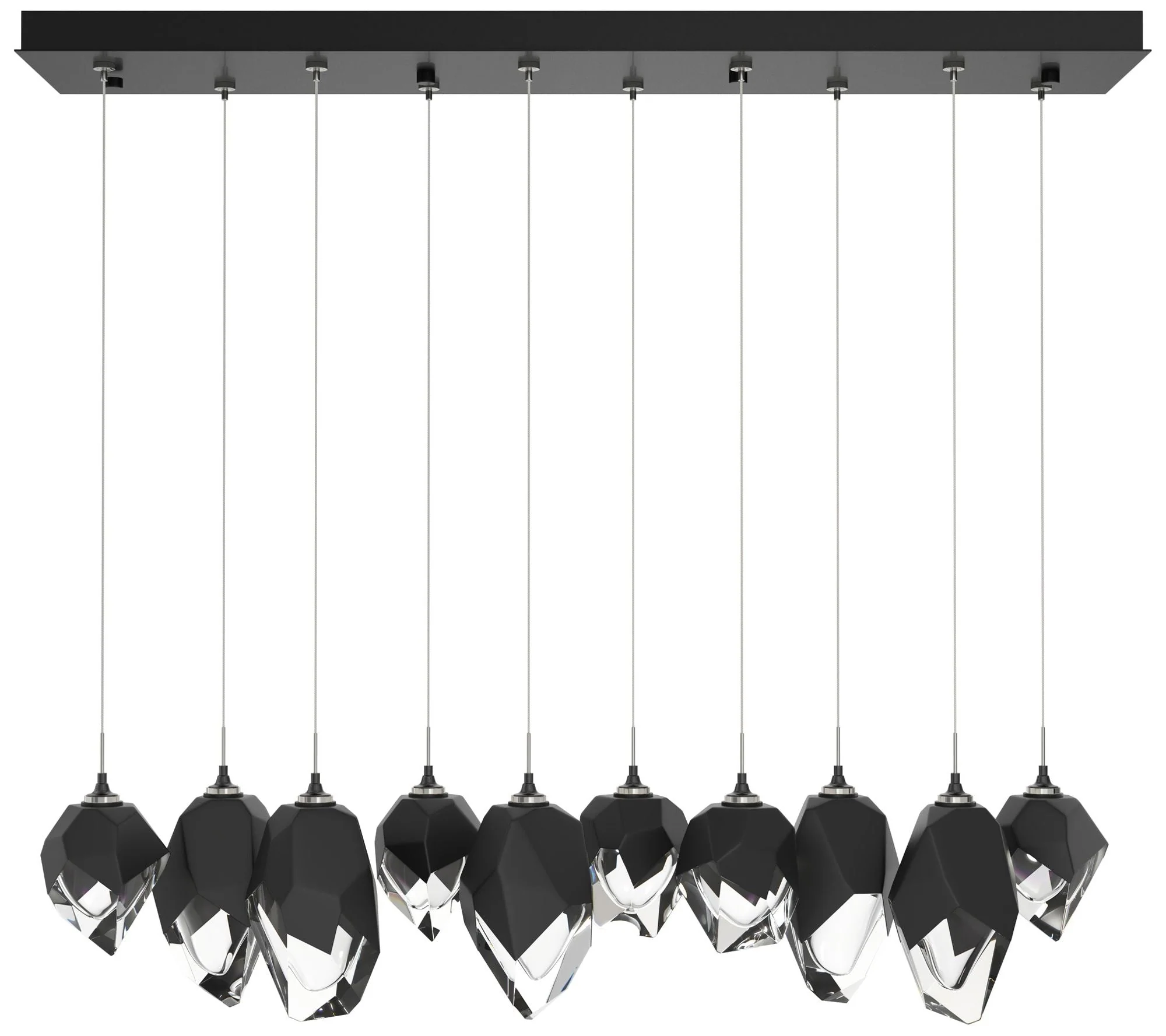 Chrysalis 10.1" Wide 10-Light Mixed Crystal Black Crystal Ink Long Pen - Image 1