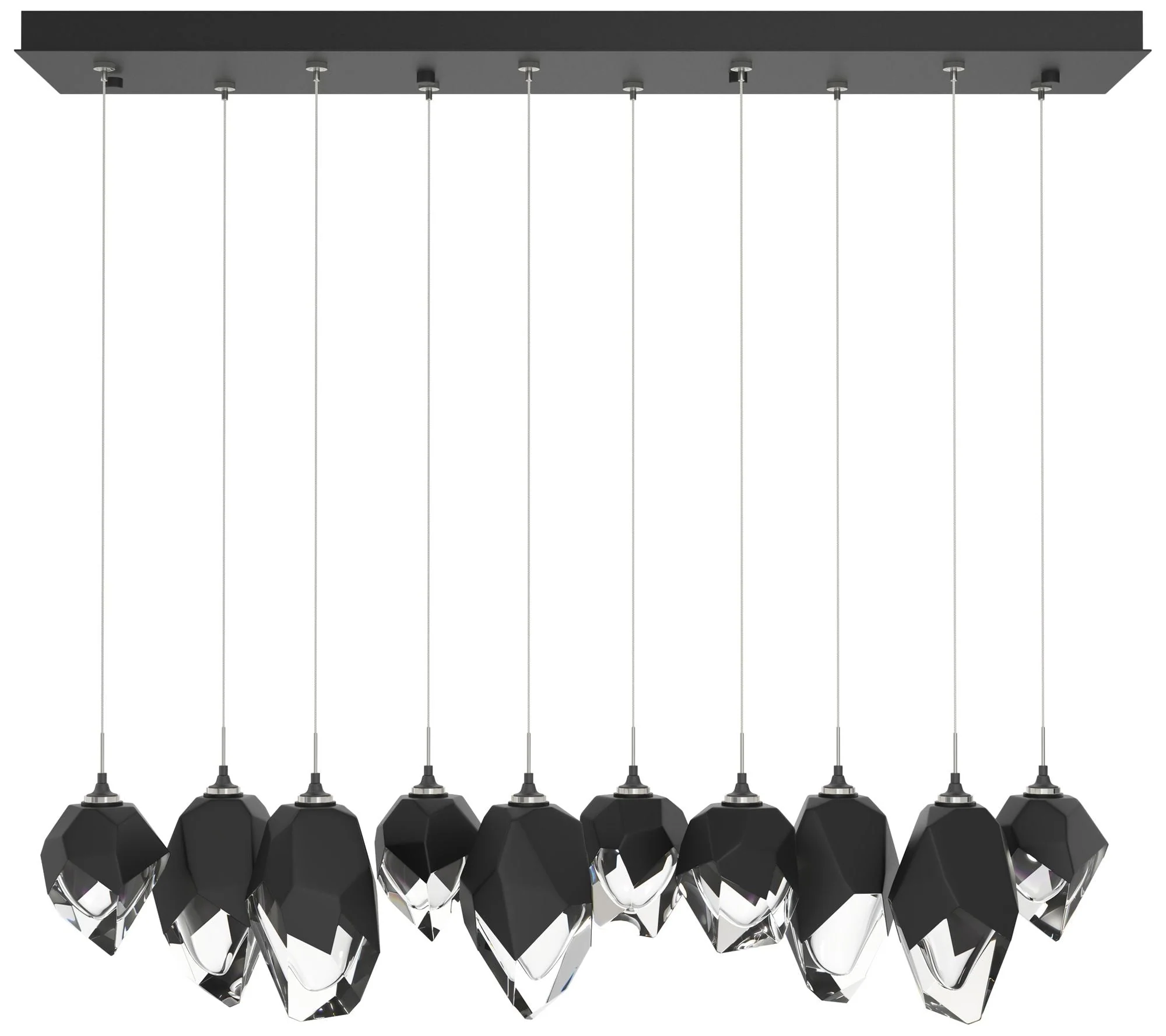 Chrysalis 10.1"W 10-Light Mixed Crystal Black Crystal Black Long Penda - Image 1