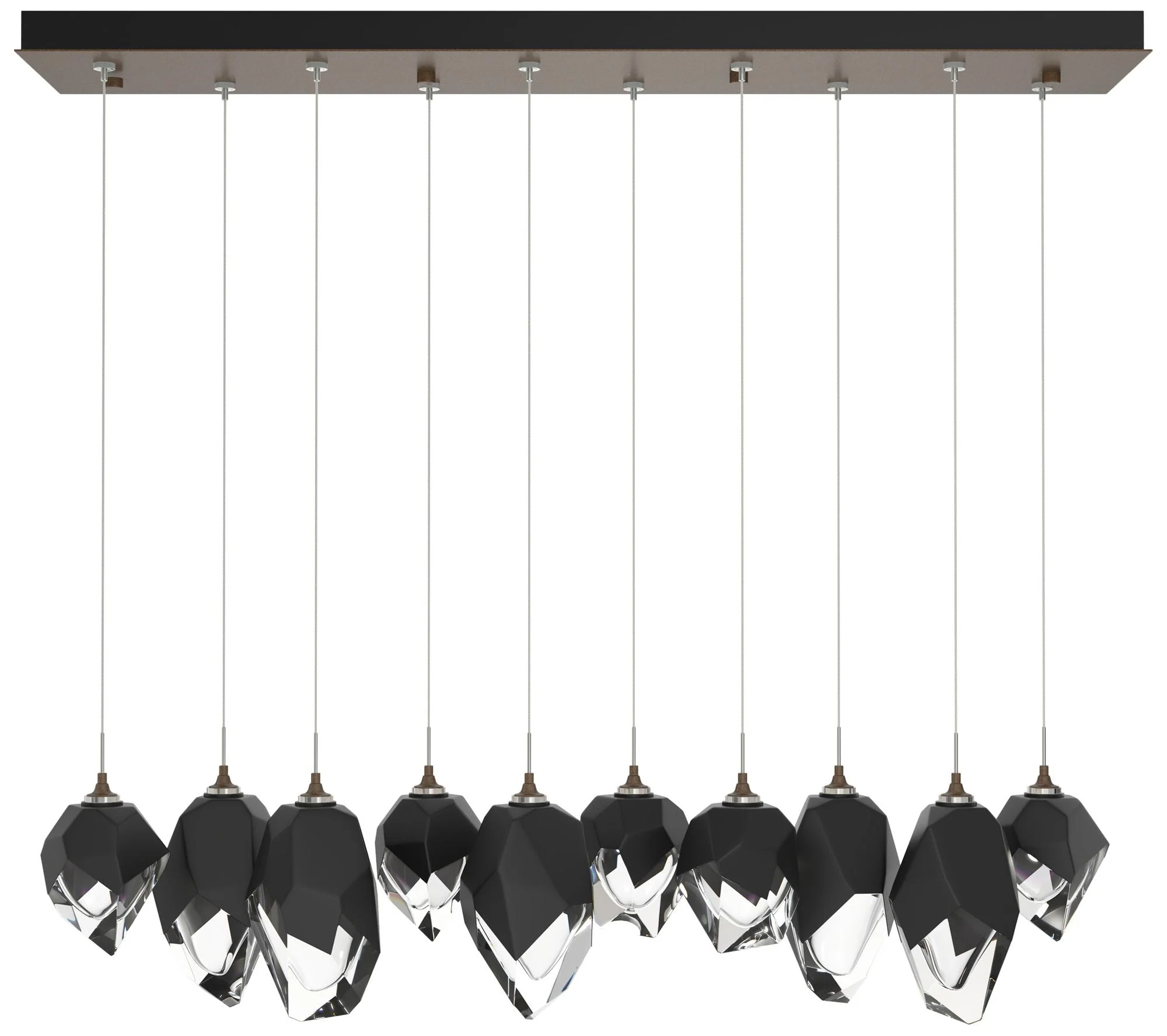 Chrysalis 10.1"W 10-Light Mixed Crystal Black Crystal Bronze Long Pend - Image 1