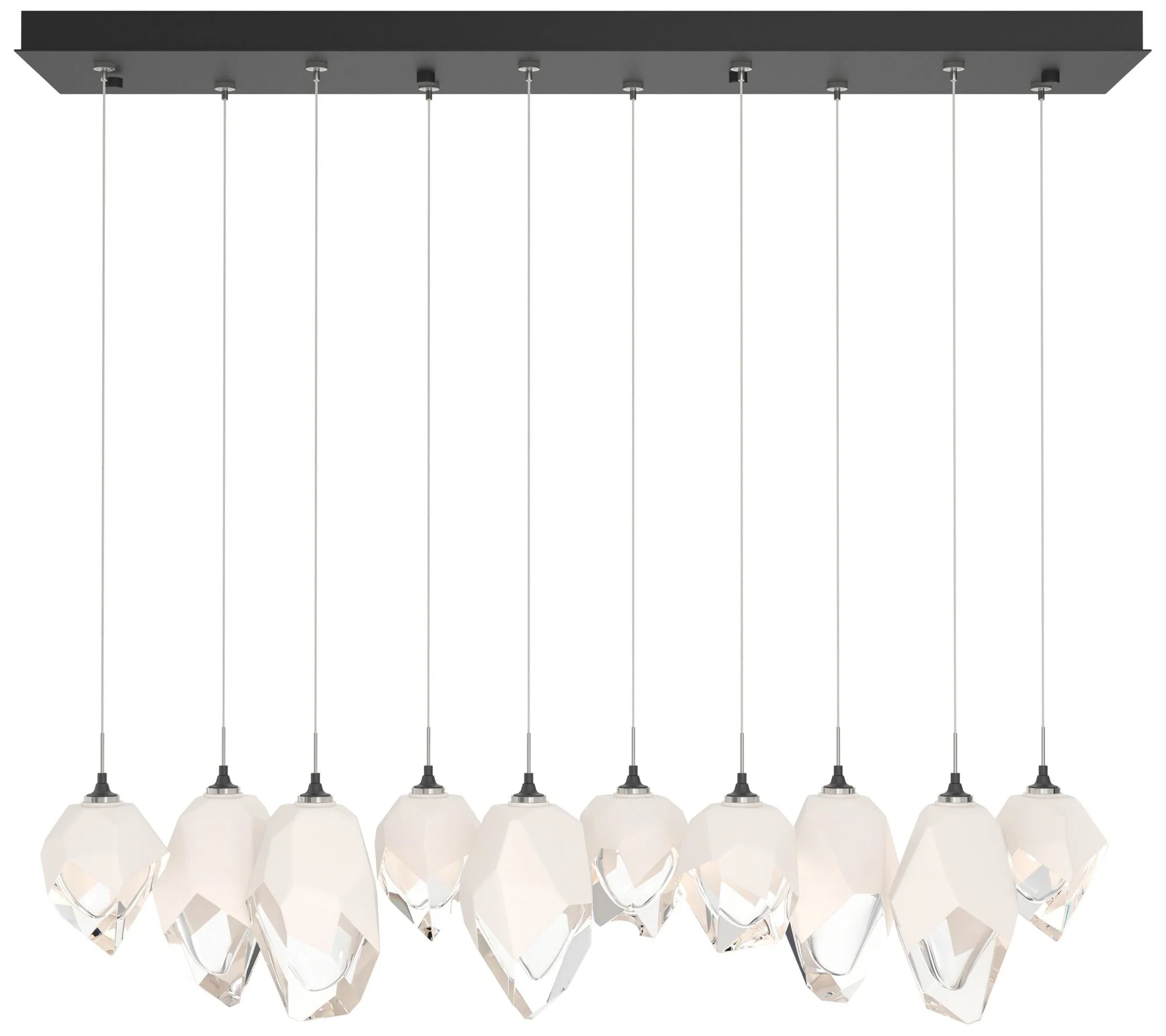 Chrysalis 10.1"W 10-Light Mixed Crystal White Crystal Black Long Penda - Image 1