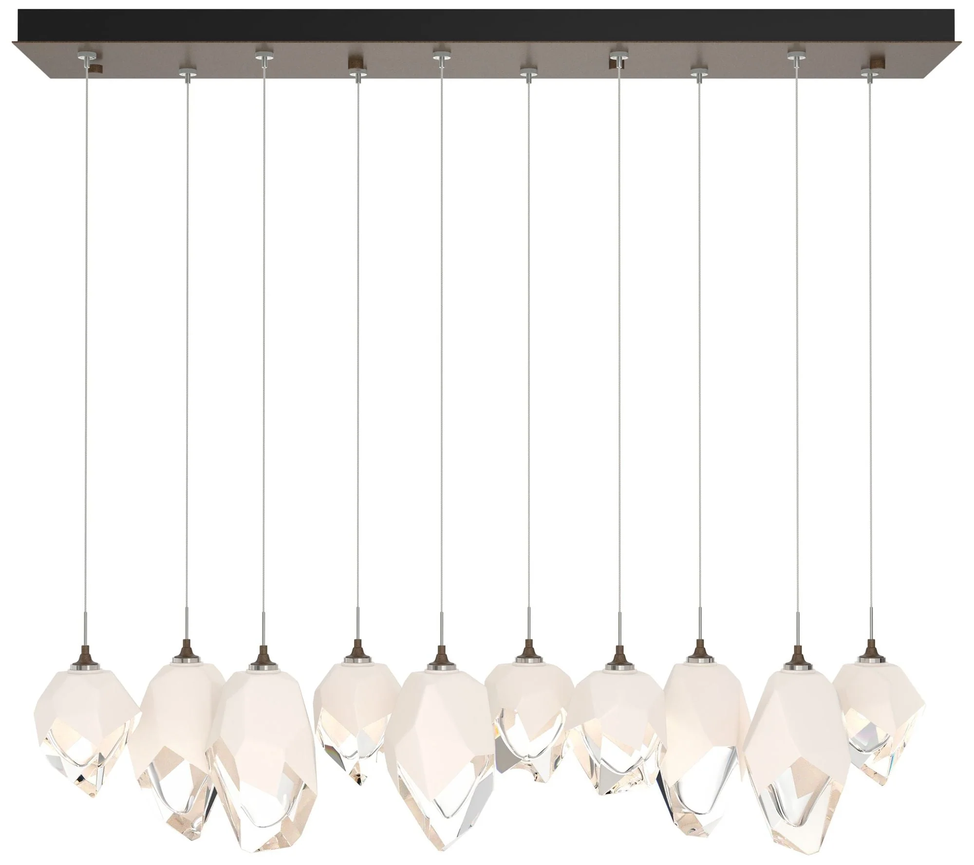 Chrysalis 10.1"W 10-Light Mixed Crystal White Crystal Bronze Long Pend - Image 1
