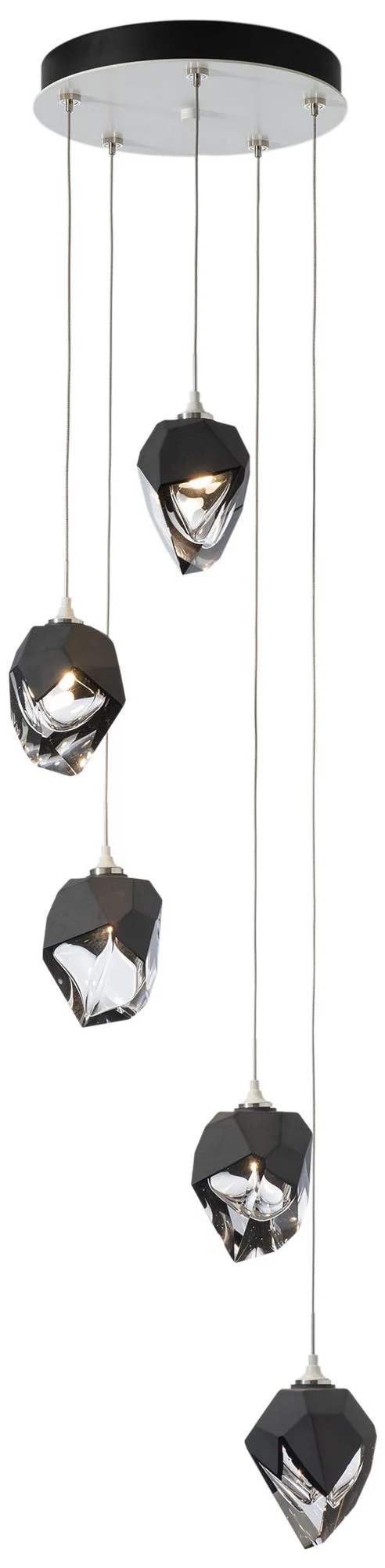 Chrysalis 15.4" Wide 5-Light Black Crystal Pendant - Image 1