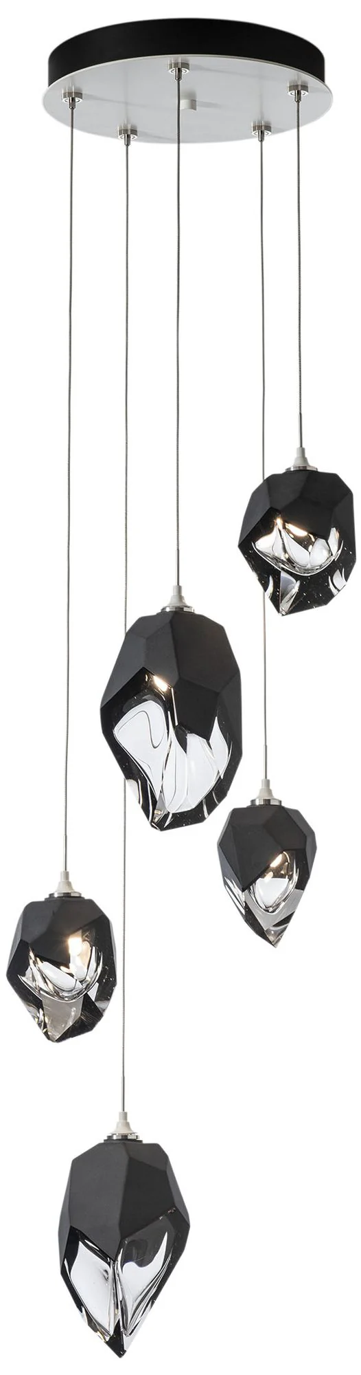 Chrysalis 15.7" Wide 5-Light Black Crystal Pendant - Image 1