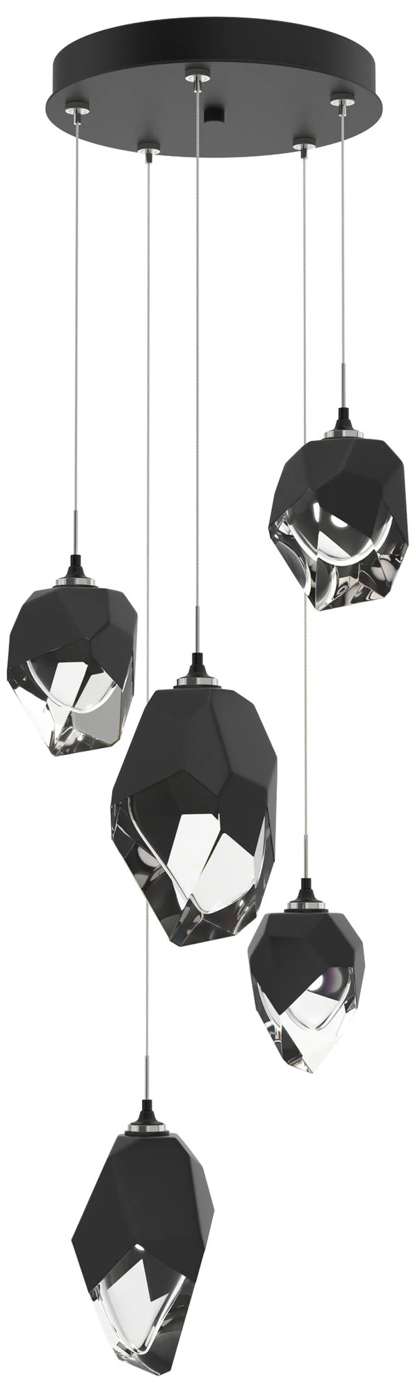 Chrysalis 15.7"W 5-Light Black Crystal Black Mixed Crystal Standard Pe - Image 1
