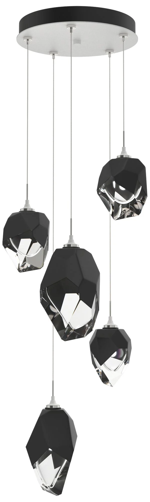 Chrysalis 15.7"W 5-Light Black Crystal White Mixed Crystal Standard Pe - Image 1