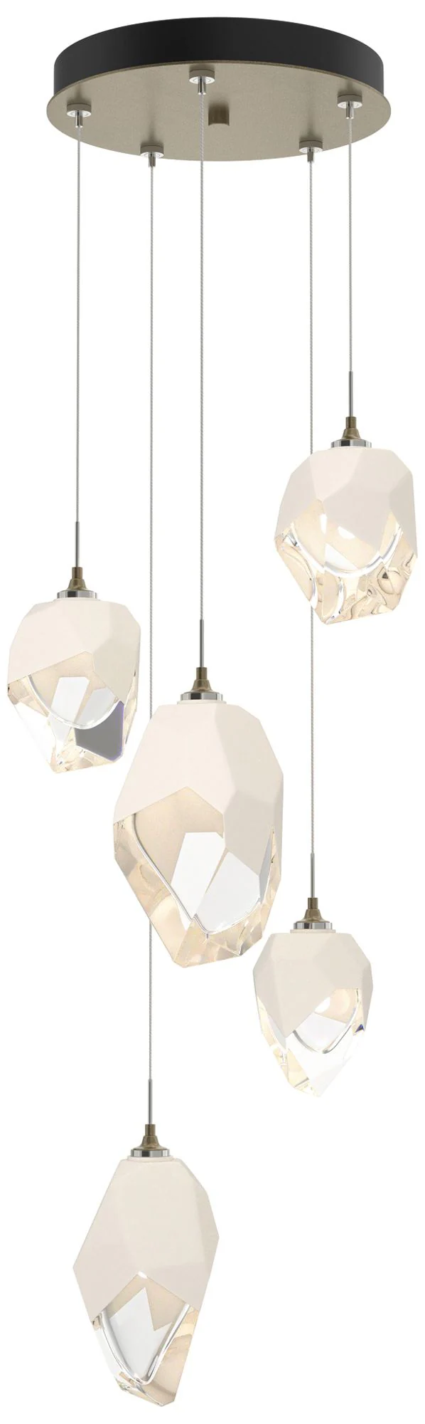 Chrysalis 15.7"W 5-Light Soft Gold Mixed White Crystal Standard Pendan - Image 1