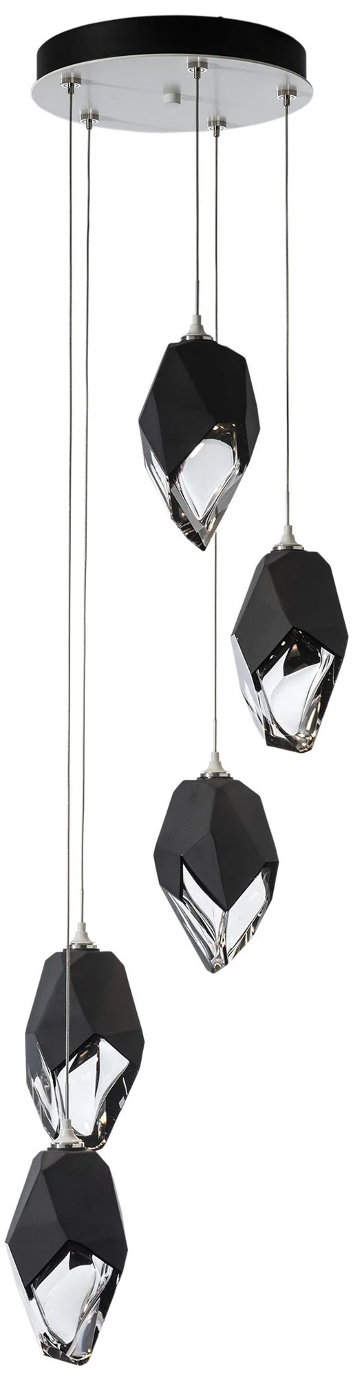 Chrysalis 16.1" Wide 5-Light Black Crystal Pendant - Image 1