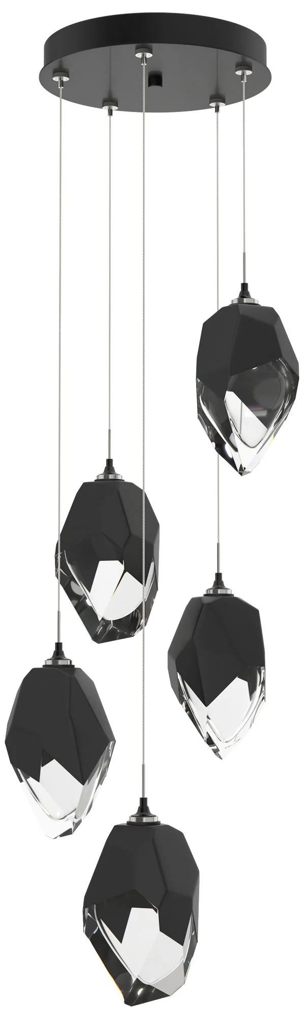 Chrysalis 16.1" Wide 5-Light Large Crystal Black Crystal Ink Long Pend - Image 1