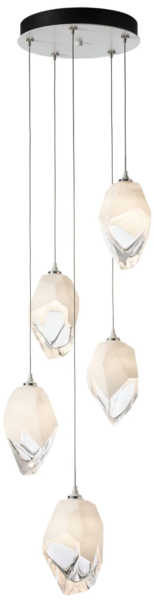 Chrysalis 16.1" Wide 5-Light White Crystal Pendant - Image 1