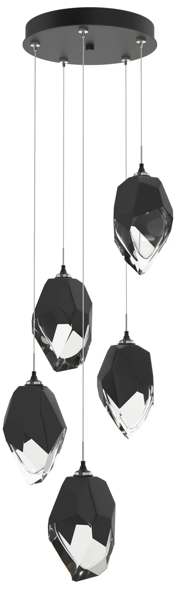 Chrysalis 16.1"W 5-Light Black Crystal Black Large Crystal Standard Pe - Image 1