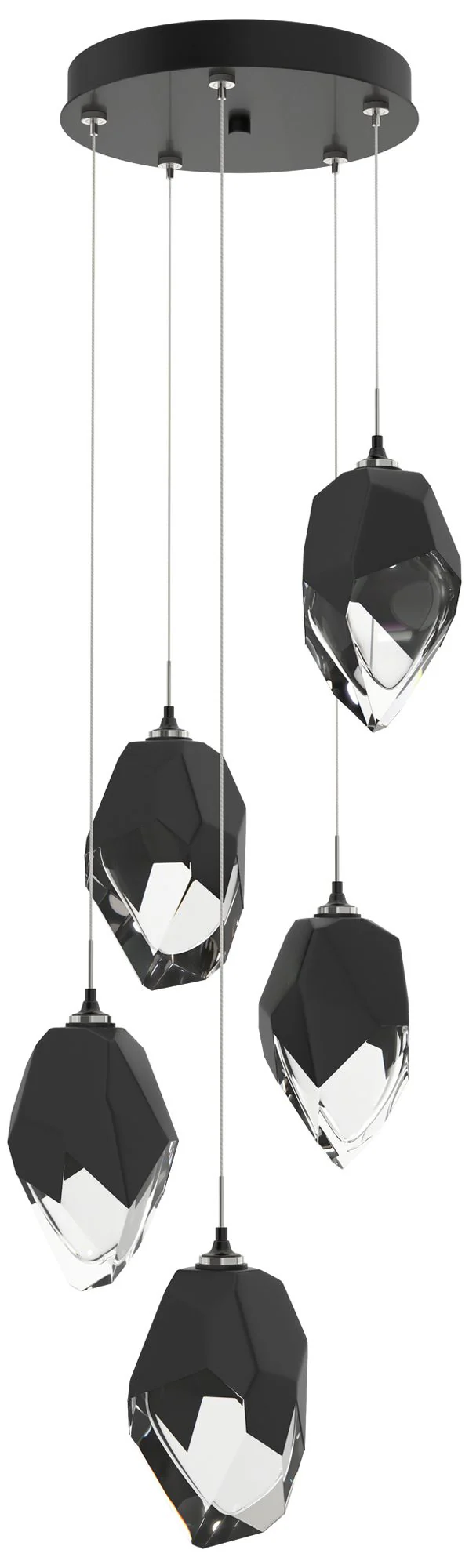Chrysalis 16.1"W 5-Light Black Crystal Ink Large Crystal Standard Pend - Image 1