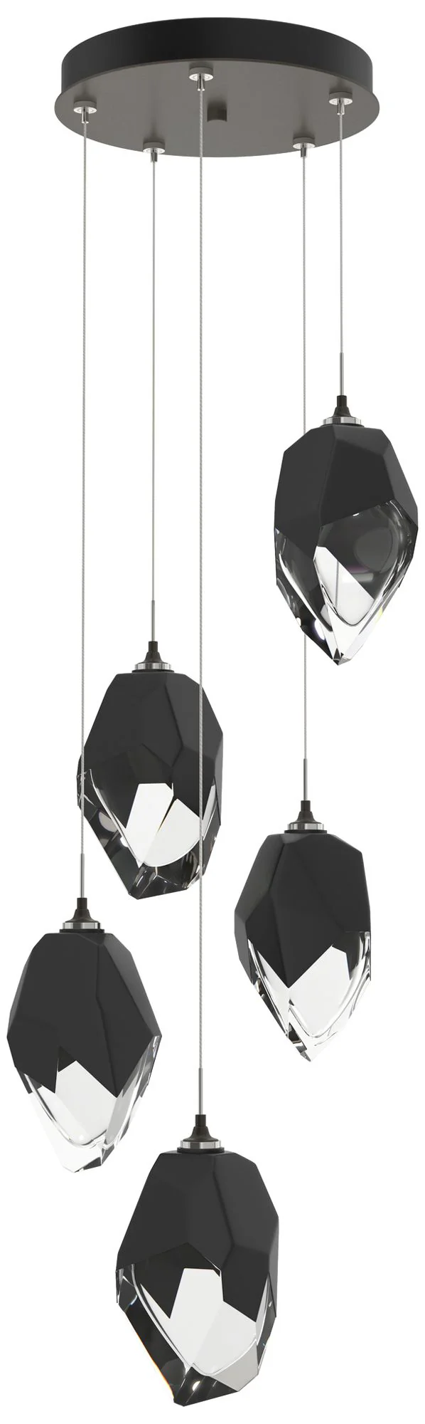 Chrysalis 16.1"W 5-Light Black Crystal Smoke Large Crystal Standard Pe - Image 1