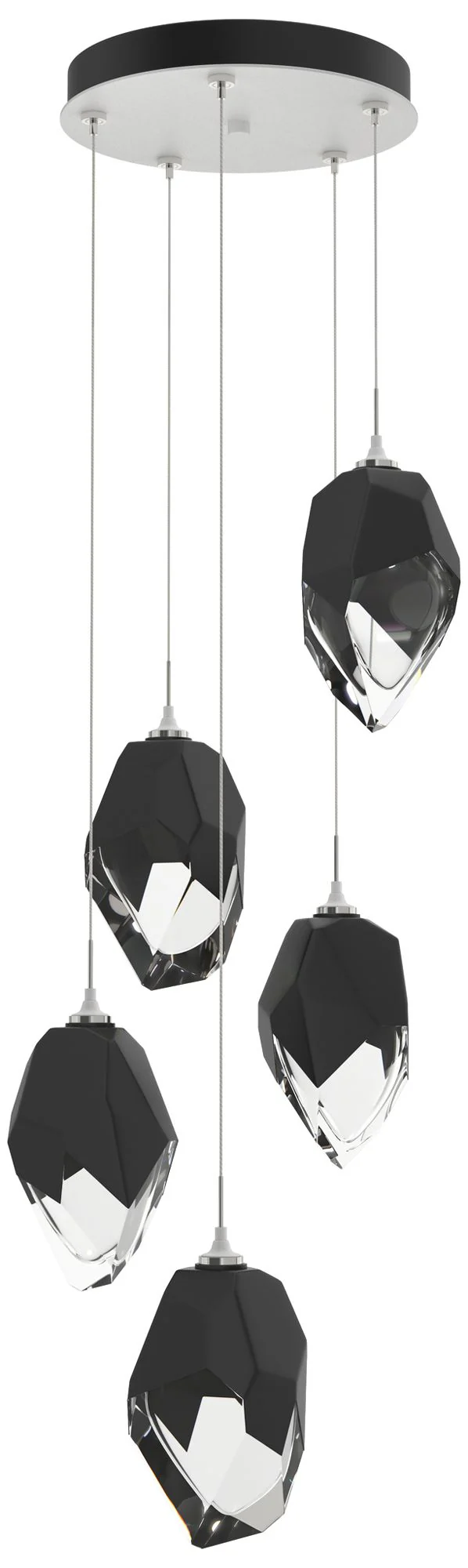 Chrysalis 16.1"W 5-Light Black Crystal White Large Crystal Standard Pe - Image 1