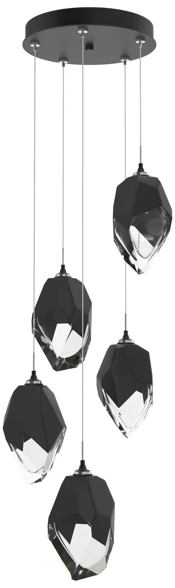 Chrysalis 16.1"W 5-Light Large Crystal Black Crystal Black Long Pendan - Image 1