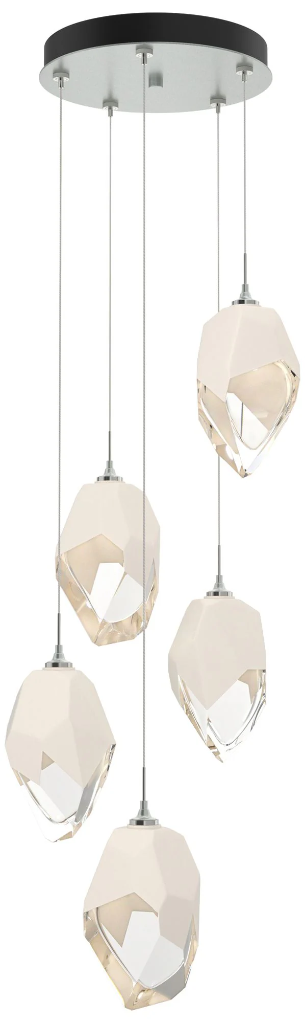 Chrysalis 16.1"W 5-Light Platinum Large White Crystal Standard Pendant - Image 1