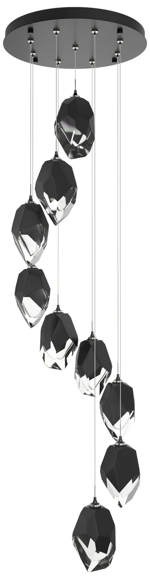 Chrysalis 20.5" Wide 9-Light Large Crystal Black Crystal Ink Long Pend - Image 1