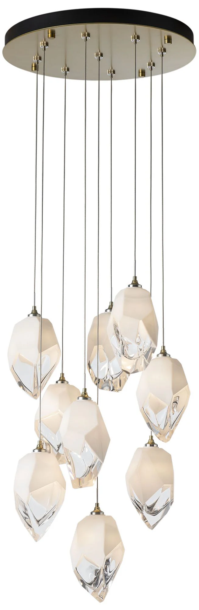 Chrysalis 20.5" Wide 9-Light Modern Brass Wwhite Crystal Pendant - Image 1