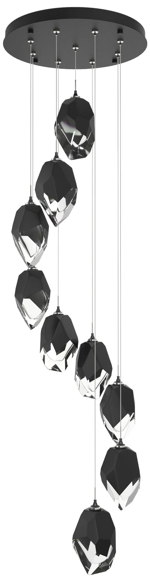 Chrysalis 20.5"W 9-Light Black Crystal Black Large Crystal Standard Pe - Image 1