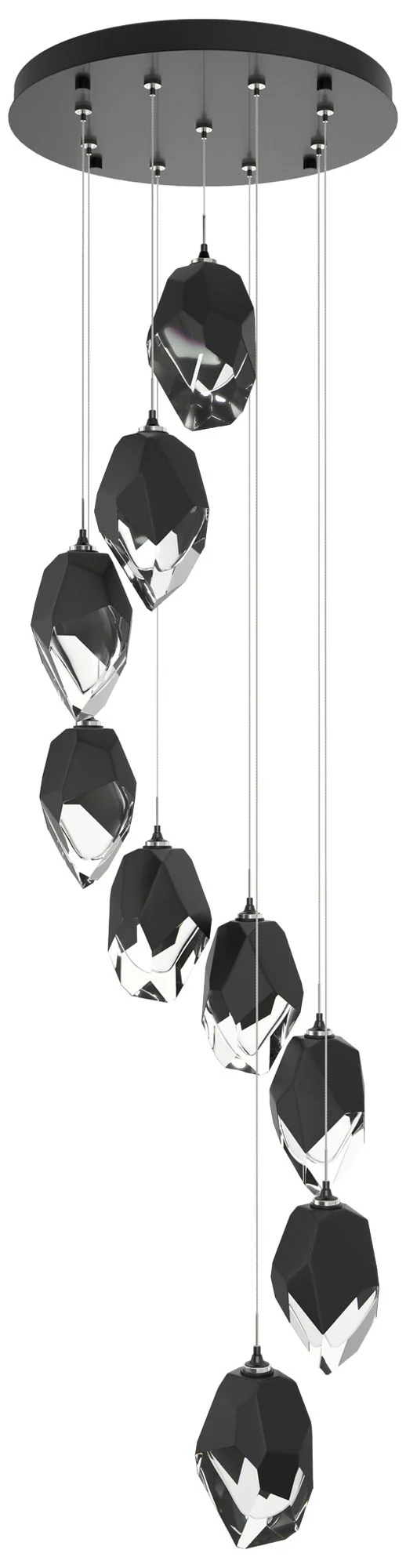 Chrysalis 20.5"W 9-Light Black Crystal Ink Large Crystal Standard Pend - Image 1