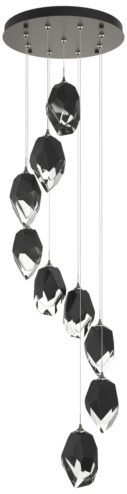 Chrysalis 20.5"W 9-Light Black Crystal Smoke Large Crystal Standard Pe - Image 1