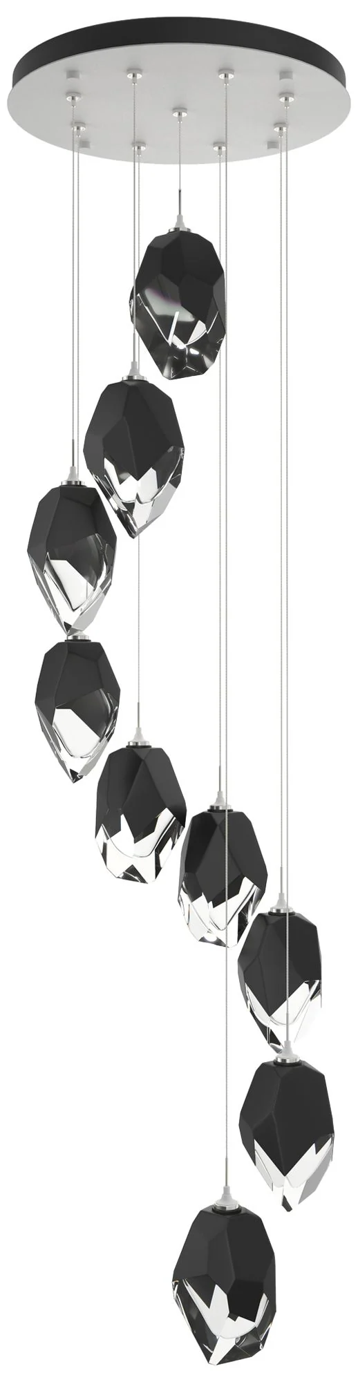Chrysalis 20.5"W 9-Light Black Crystal White Large Crystal Standard Pe - Image 1