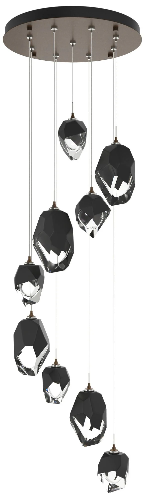Chrysalis 20.5″W 9-Light Bronze Mixed Black Crystal Standard Pendant