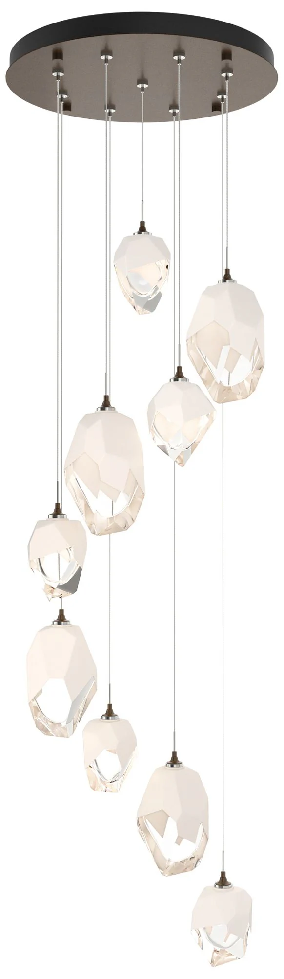 Chrysalis 20.5″W 9-Light Bronze Mixed White Crystal Standard Pendant
