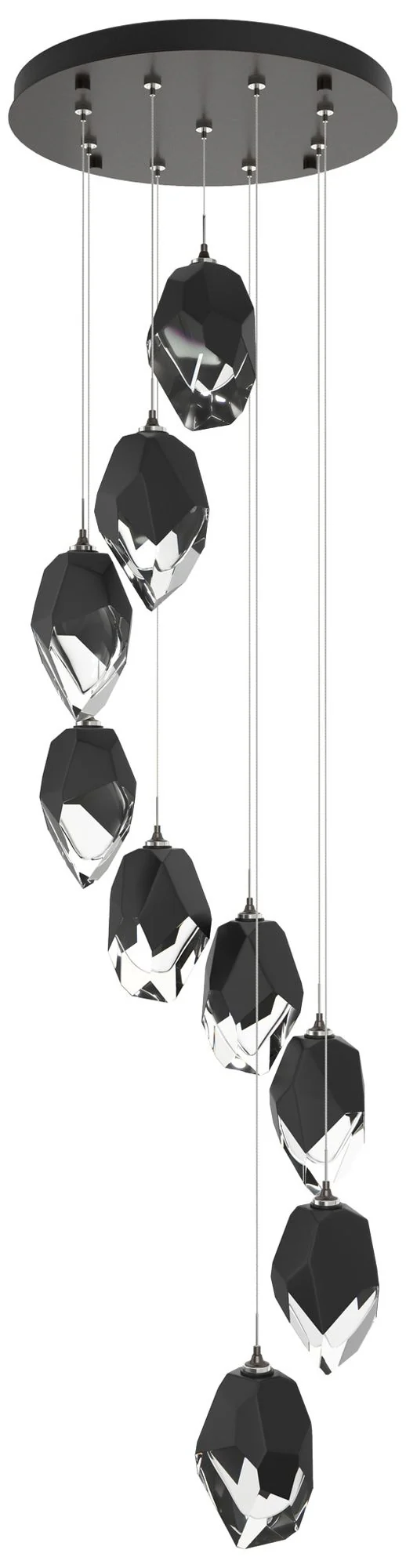 Chrysalis 20.5"W 9-Light Large Black Crystal Rubbed Bronze Long Pendan - Image 1