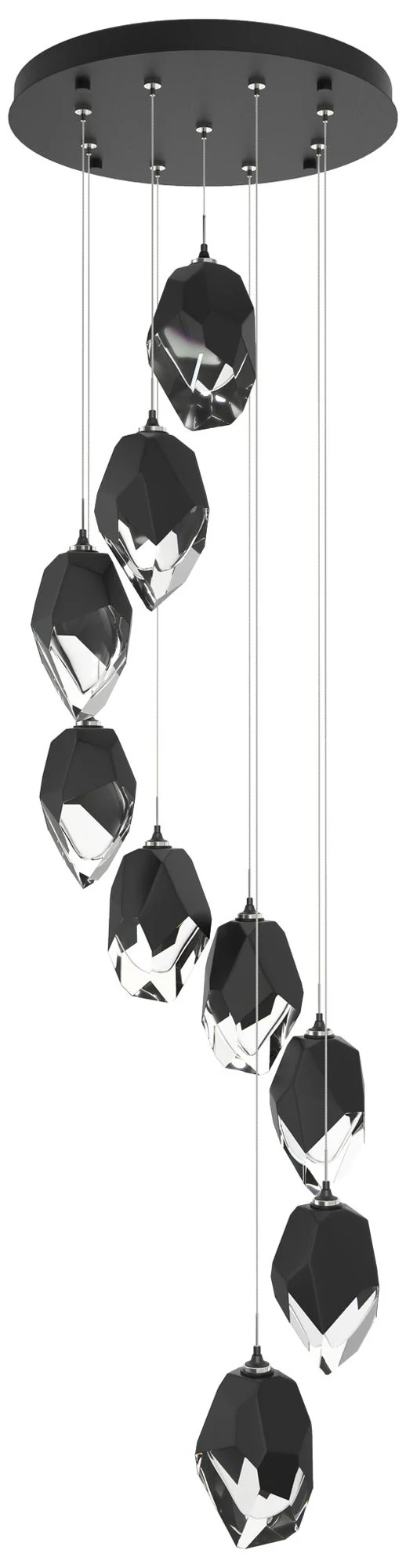 Chrysalis 20.5"W 9-Light Large Crystal Black Crystal Black Long Pendan - Image 1