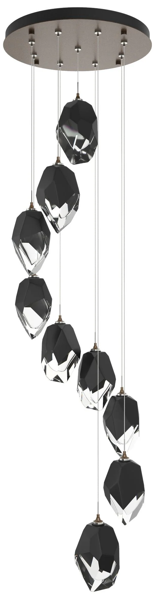 Chrysalis 20.5"W 9-Light Large Crystal Black Crystal Bronze Long Penda - Image 1