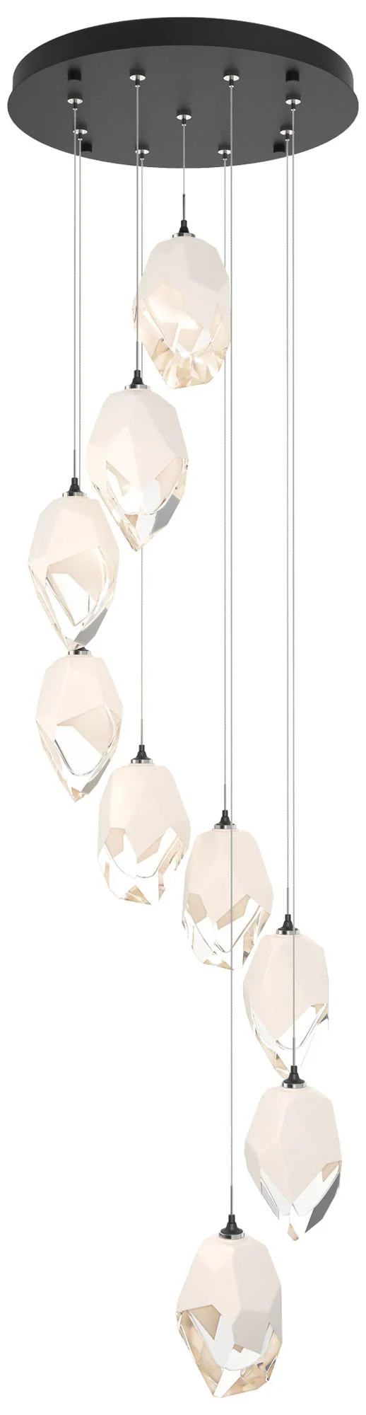 Chrysalis 20.5"W 9-Light Large Crystal White Crystal Black Long Pendan - Image 1