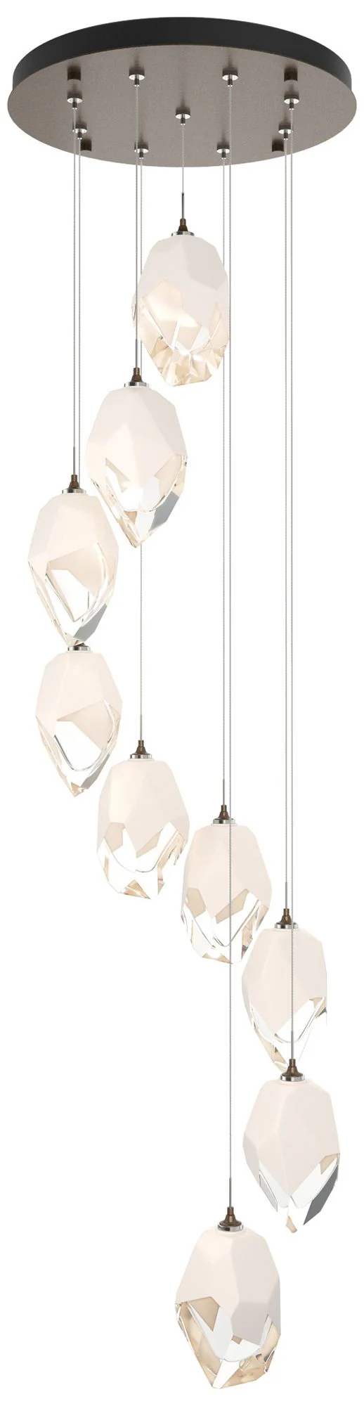 Chrysalis 20.5"W 9-Light Large Crystal White Crystal Bronze Long Penda - Image 1