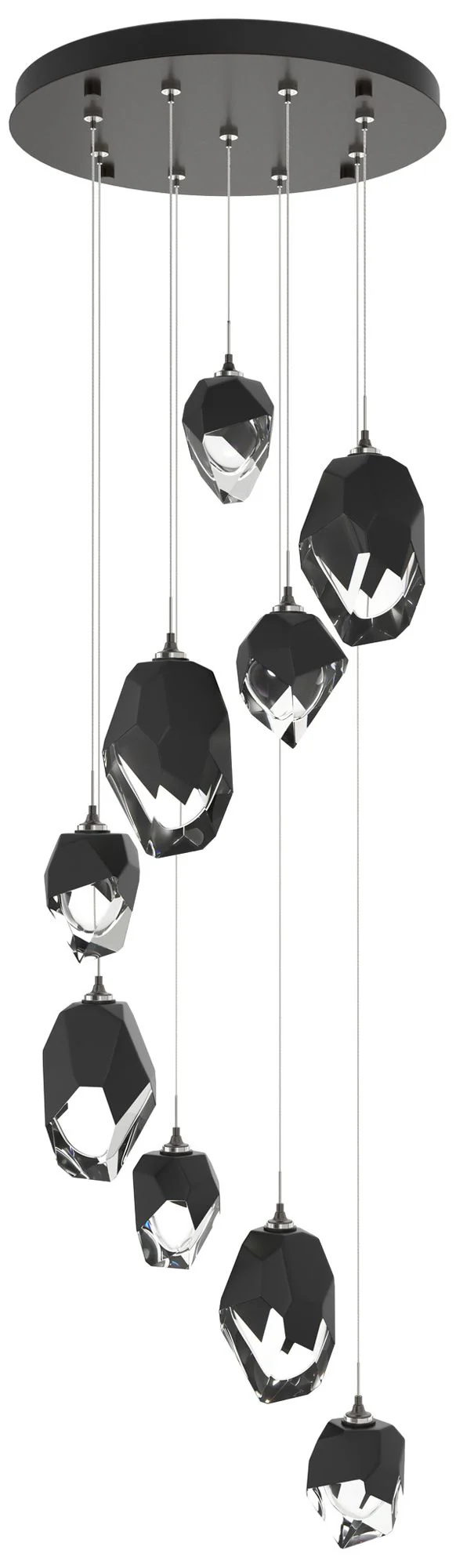 Chrysalis 20.5"W 9-Light Mixed Black Crystal Rubbed Bronze Long Pendan - Image 1