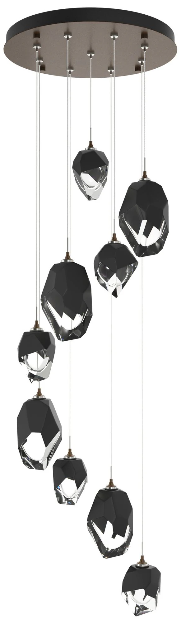 Chrysalis 20.5"W 9-Light Mixed Crystal Black Crystal Bronze Long Penda - Image 1